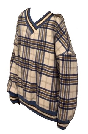 blue plaid sweater png