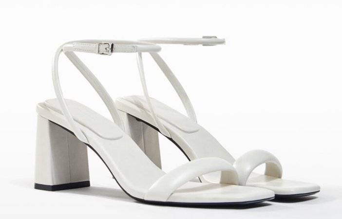 white bershka heels