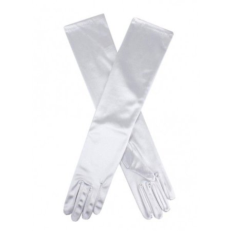 white satin gloves