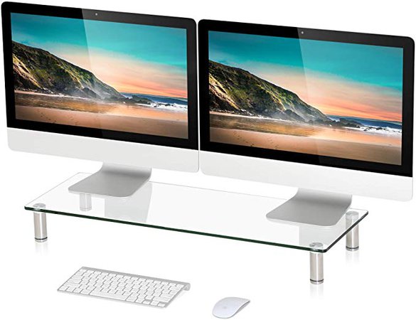 Amazon.com: FITUEYES Computer Monitor Riser Desktop Stand for Dual Monitors DT107801GC: Office Products