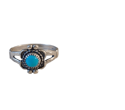 Your Great Finds - Vintage Turquoise Bell Trading Ring (Sterling Silver)