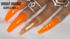 orange long nails - Google Search