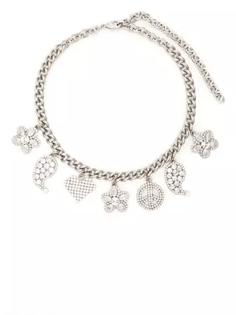 Alessandra Rich crystal-embellished Charm Necklace