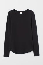 Long-sleeved Jersey Top - Black - Ladies | H&M US