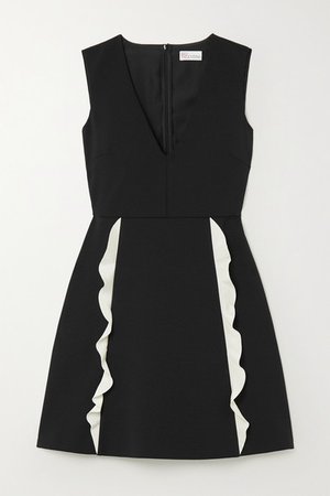 REDValentino | Ruffled two-tone crepe mini dress | NET-A-PORTER.COM