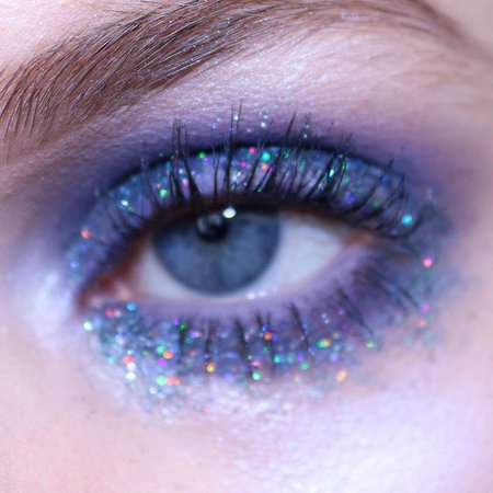 blue glitter makeup aesthetic beauty