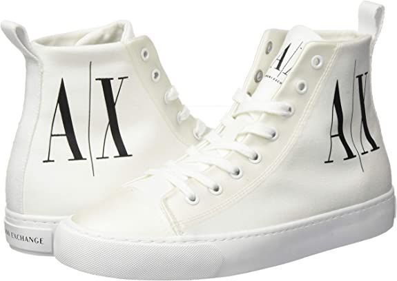 Amazon.com | A|X ARMANI EXCHANGE Women's Icon Project Logo High Top Lace Up Sneaker | Fashion Sneakers