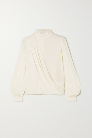 MICHAEL Michael Kors | Wrap-effect draped silk crepe de chine blouse | NET-A-PORTER.COM