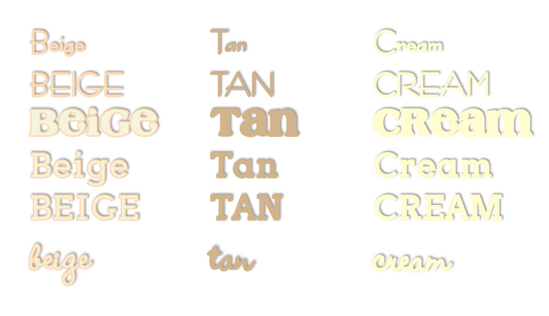 Tan Cream Beige Words