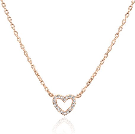 Amazon.com: PAVOI 14K Gold Plated Cubic Zirconia Heart Necklace | Layered Necklaces | Rose Gold Necklaces for Women : Clothing, Shoes & Jewelry