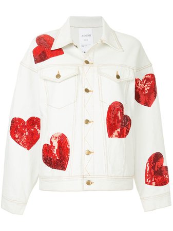 Ashish sequin hearts denim jacket £1,694 - Fast Global Shipping, Free Returns