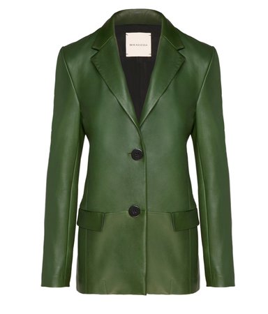 green leather blazer