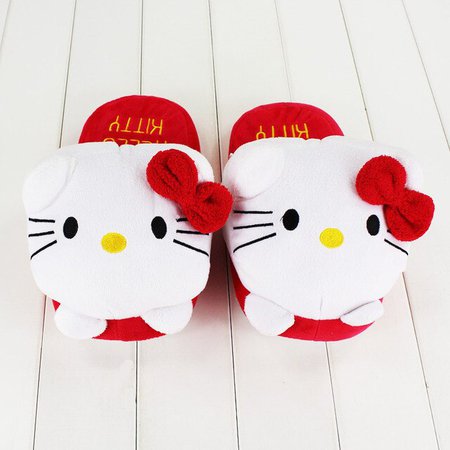 hellokitty Slipper Winter Women Shoes Indoor Home Warm Adult Shoes Plush Cartoon Slippers|Slippers| - AliExpress