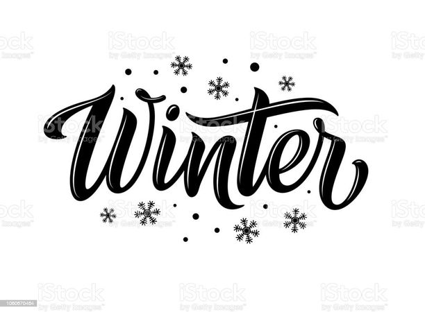 Winter Snowflakes And Snow With Winter Text Word And Lettering Winter Concept Logo Template And Sign Horizontal Format Vector Illustration For Print And Web Eps10 Stock Illustration - Download Image Now - iStock
