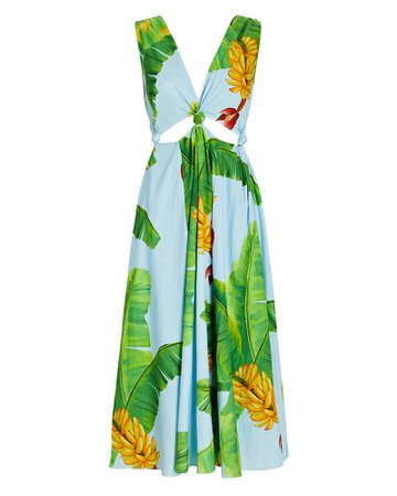 Farm Rio Fresh Bananas Cut-Out Midi Dress | INTERMIX®