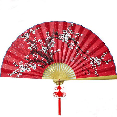 chinese red folding fan