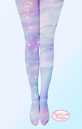 Pastel Galaxy Tights Fairy Kei Space Kawaii Pastel Stockings | Etsy