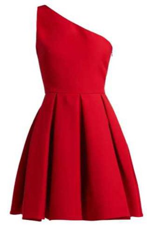 red one shoulder dress