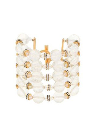 Chanel Pre-Owned, Chanel Pre-Owned CC logos rhinestone bracelet - Neutrals | Catalove