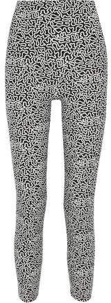 Cropped Printed Stretch-jersey Leggings