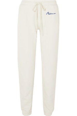 RE/DONE | Embroidered cotton-terry track pants | NET-A-PORTER.COM