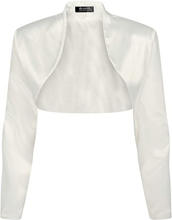 Bolerose Formal Long Sleeve Satin Bolero Shrug : Amazon.co.uk: Clothing