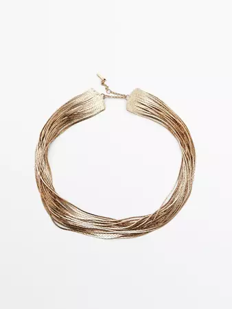 Gold-plated mini chain cascade choker necklace - Massimo Dutti United States of America