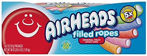 Amazon.com : Airheads Candy, Filled Ropes, Original Fruit, 2 Oz (Bulk Pack of 18) : Grocery & Gourmet Food