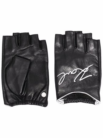 Karl Lagerfeld Karl Signature Leather Gloves - Farfetch