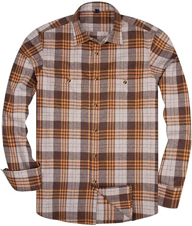Amazon.com: Alimens & Gentle Men's Button Down Regular Fit Long Sleeve Plaid Flannel Casual Shirts - Color: Green, Size: Medium: Clothing