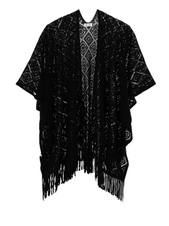 black shawl outerwear