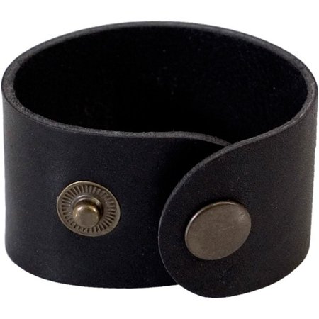 Leather Cuff Bracelet, 1-1/2" - Black