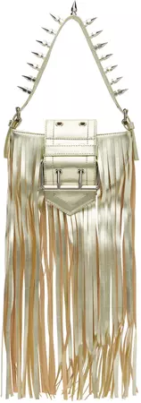 Gold Mini Fringe Bag by VAQUERA on Sale