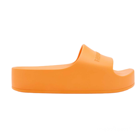 Balenciaga Chunky Logo-Embossed Rubber Slide Sandals Orange 6