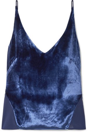 J Brand | Lucy velvet and silk-georgette camisole | NET-A-PORTER.COM