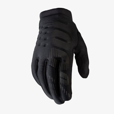 BRISKER Black/Grey Dirt Bike Gloves - Mountain Bike Gloves – 100%
