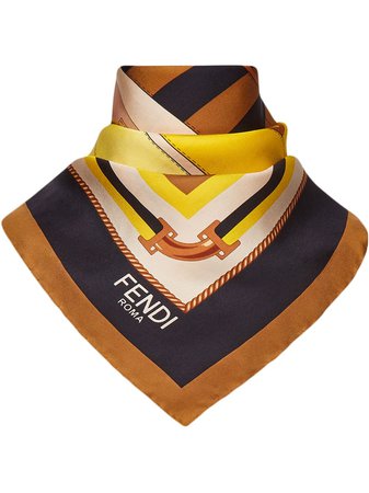 Fendi bag-print Logo Silk Scarf - Farfetch