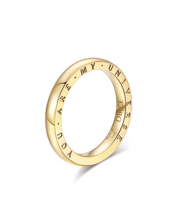 Alberto Milani Dirce "You Are My Universe" 18k Yellow Gold 2.5mm Band Ring, Size 6.25 | Neiman Marcus