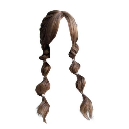 long brown hair curtain bangs french bubble braids pearls hairstyle