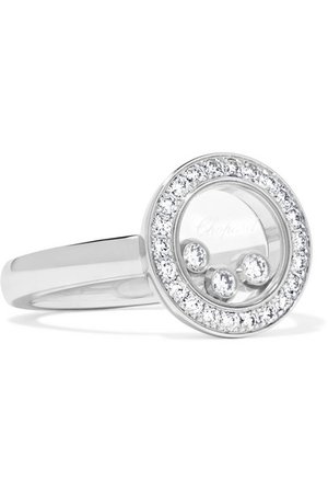 Chopard | Happy Diamonds 18-karat white gold diamond ring | NET-A-PORTER.COM
