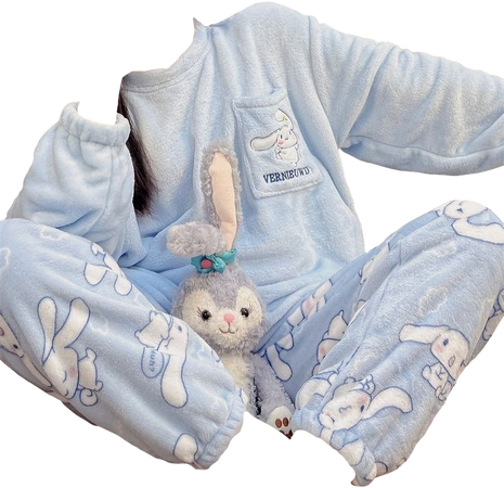 light baby blue cinnamon roll pajama set