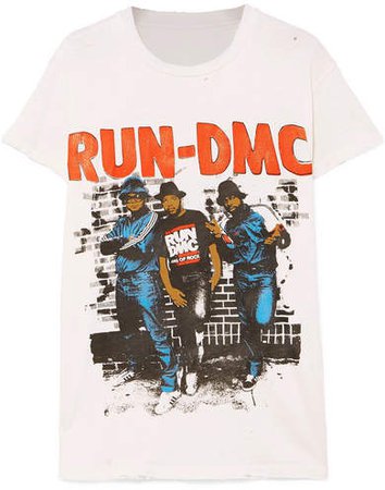 MadeWorn - Run-dmc Distressed Printed Cotton-jersey T-shirt