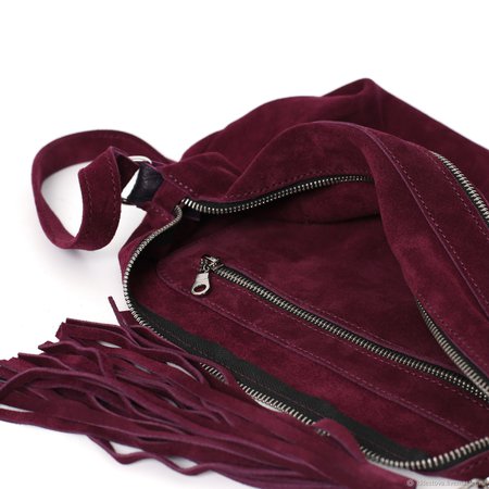 Burgundy suede bag with shoulder strap with two pockets – заказать на Ярмарке Мастеров – GJ6SXCOM | Сумки, Moscow