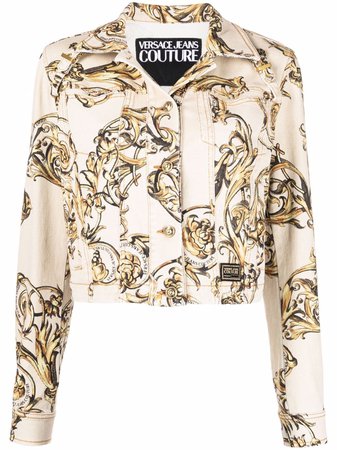 Versace Jeans Couture baroque-pattern print denim jacket