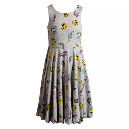 Girls 7-16 Emily West Emoji & Rainbow Reversible Dress