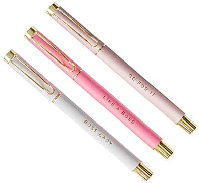 Amazon.com : Sweet Water Decor Metal Boss Lady Pen Set Inspirational Motivational Quotes Ballpoint Pen Chic Office Decor Gifts for Women Desk Supplies Accessories Gold Cute Pen Sets School Girly Cubicle Bosses : Office Products
