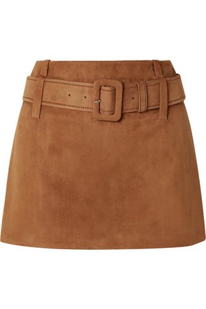 Prada | Belted suede mini skirt | NET-A-PORTER.COM