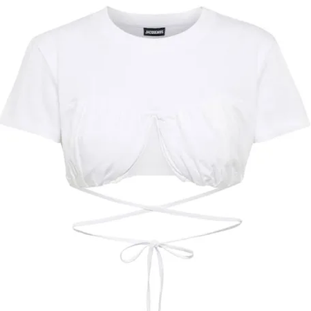JACQUEMUS Le T-shirt Baci cotton crop top $168