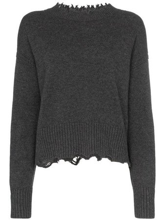 Helmut Lang distressed long sleeve wool-blend jumper $546 - Shop SS19 Online - Fast Delivery, Price