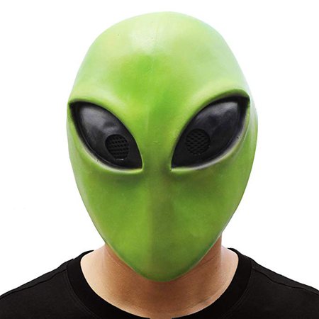 Amazon.com: PartyHop Alien Head Mask for Adult and Kids, Latex Cool Green Alien Toys: Toys & Games